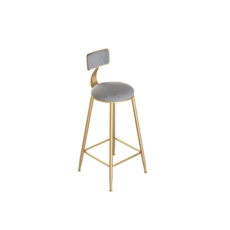 Contemporary Cushion Bar Stool Backrest Barstool with Gold Metal Legs Clearhalo 'Bar Furniture' 'Bar Stools' 'bar_stools' 'furn' 'furn_bar_stools' 'Furniture' 'Kitchen & Dining Furniture' 6579816