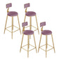 Contemporary Cushion Bar Stool Backrest Barstool with Gold Metal Legs Pink 4 Piece Set Clearhalo 'Bar Furniture' 'Bar Stools' 'bar_stools' 'furn' 'furn_bar_stools' 'Furniture' 'Kitchen & Dining Furniture' 6579820