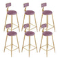 Contemporary Cushion Bar Stool Backrest Barstool with Gold Metal Legs Pink 6 Piece Set Clearhalo 'Bar Furniture' 'Bar Stools' 'bar_stools' 'furn' 'furn_bar_stools' 'Furniture' 'Kitchen & Dining Furniture' 6579821