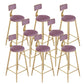 Contemporary Cushion Bar Stool Backrest Barstool with Gold Metal Legs Pink 8 Piece Set Clearhalo 'Bar Furniture' 'Bar Stools' 'bar_stools' 'furn' 'furn_bar_stools' 'Furniture' 'Kitchen & Dining Furniture' 6579822