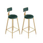 Contemporary Cushion Bar Stool Backrest Barstool with Gold Metal Legs Green 2 Piece Set Clearhalo 'Bar Furniture' 'Bar Stools' 'bar_stools' 'furn' 'furn_bar_stools' 'Furniture' 'Kitchen & Dining Furniture' 6579823