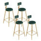 Contemporary Cushion Bar Stool Backrest Barstool with Gold Metal Legs Green 4 Piece Set Clearhalo 'Bar Furniture' 'Bar Stools' 'bar_stools' 'furn' 'furn_bar_stools' 'Furniture' 'Kitchen & Dining Furniture' 6579824