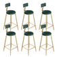 Contemporary Cushion Bar Stool Backrest Barstool with Gold Metal Legs Green 6 Piece Set Clearhalo 'Bar Furniture' 'Bar Stools' 'bar_stools' 'furn' 'furn_bar_stools' 'Furniture' 'Kitchen & Dining Furniture' 6579825
