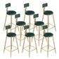 Contemporary Cushion Bar Stool Backrest Barstool with Gold Metal Legs Green 8 Piece Set Clearhalo 'Bar Furniture' 'Bar Stools' 'bar_stools' 'furn' 'furn_bar_stools' 'Furniture' 'Kitchen & Dining Furniture' 6579826