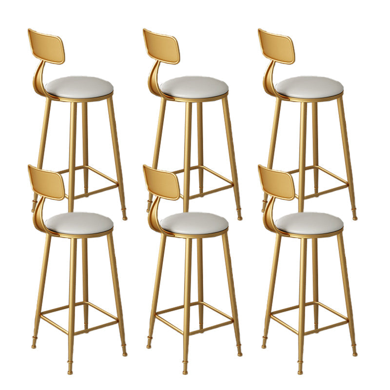 Weißer Kissen Barhocker zeitgenössischer Barhocker mit Metallbeinen