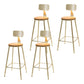 Contemporary Armless Bar Stools Wood Barstools with Footrest Gold With Back 4 Piece Set Clearhalo 'Bar Furniture' 'Bar Stools' 'bar_stools' 'furn' 'furn_bar_stools' 'Furniture' 'Kitchen & Dining Furniture' 6579843