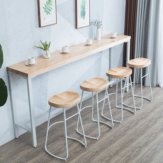 Contemporary Armless Bar Stools Wood Barstools with Footrest Clearhalo 'Bar Furniture' 'Bar Stools' 'bar_stools' 'furn' 'furn_bar_stools' 'Furniture' 'Kitchen & Dining Furniture' 6579845