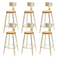 Contemporary Armless Bar Stools Wood Barstools with Footrest Gold With Back 6 Piece Set Clearhalo 'Bar Furniture' 'Bar Stools' 'bar_stools' 'furn' 'furn_bar_stools' 'Furniture' 'Kitchen & Dining Furniture' 6579846