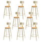 Contemporary Armless Bar Stools Wood Barstools with Footrest Gold With Back 8 Piece Set Clearhalo 'Bar Furniture' 'Bar Stools' 'bar_stools' 'furn' 'furn_bar_stools' 'Furniture' 'Kitchen & Dining Furniture' 6579847