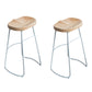 Contemporary Armless Bar Stools Wood Barstools with Footrest White Backless 2 Piece Set Clearhalo 'Bar Furniture' 'Bar Stools' 'bar_stools' 'furn' 'furn_bar_stools' 'Furniture' 'Kitchen & Dining Furniture' 6579851