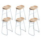 Contemporary Armless Bar Stools Wood Barstools with Footrest White Backless 6 Piece Set Clearhalo 'Bar Furniture' 'Bar Stools' 'bar_stools' 'furn' 'furn_bar_stools' 'Furniture' 'Kitchen & Dining Furniture' 6579855