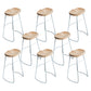 Contemporary Armless Bar Stools Wood Barstools with Footrest White Backless 8 Piece Set Clearhalo 'Bar Furniture' 'Bar Stools' 'bar_stools' 'furn' 'furn_bar_stools' 'Furniture' 'Kitchen & Dining Furniture' 6579856