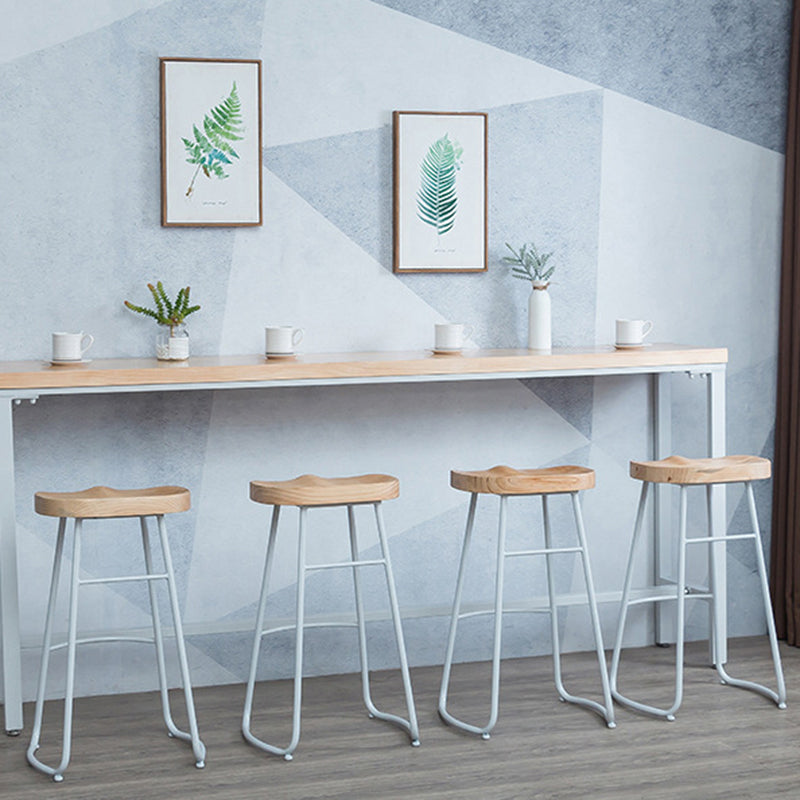 Contemporary Armless Bar Stools Wood Barstools with Footrest Clearhalo 'Bar Furniture' 'Bar Stools' 'bar_stools' 'furn' 'furn_bar_stools' 'Furniture' 'Kitchen & Dining Furniture' 6579858