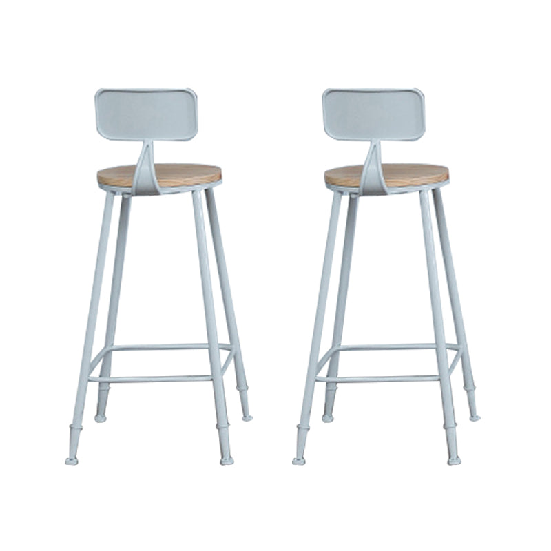 Contemporary Armless Bar Stools Wood Barstools with Footrest White With Back 2 Piece Set Clearhalo 'Bar Furniture' 'Bar Stools' 'bar_stools' 'furn' 'furn_bar_stools' 'Furniture' 'Kitchen & Dining Furniture' 6579860