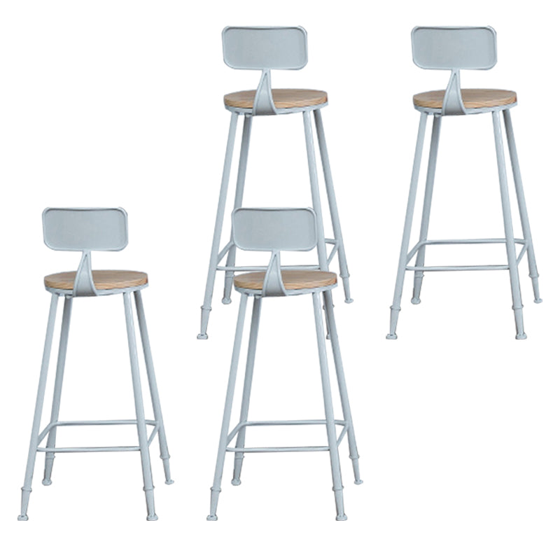 Contemporary Armless Bar Stools Wood Barstools with Footrest White With Back 4 Piece Set Clearhalo 'Bar Furniture' 'Bar Stools' 'bar_stools' 'furn' 'furn_bar_stools' 'Furniture' 'Kitchen & Dining Furniture' 6579861
