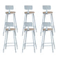 Contemporary Armless Bar Stools Wood Barstools with Footrest White With Back 6 Piece Set Clearhalo 'Bar Furniture' 'Bar Stools' 'bar_stools' 'furn' 'furn_bar_stools' 'Furniture' 'Kitchen & Dining Furniture' 6579862