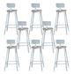 Contemporary Armless Bar Stools Wood Barstools with Footrest White With Back 8 Piece Set Clearhalo 'Bar Furniture' 'Bar Stools' 'bar_stools' 'furn' 'furn_bar_stools' 'Furniture' 'Kitchen & Dining Furniture' 6579863