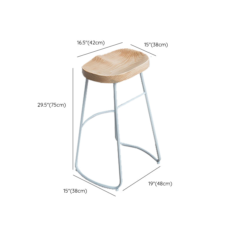 Contemporary Armless Bar Stools Wood Barstools with Footrest Clearhalo 'Bar Furniture' 'Bar Stools' 'bar_stools' 'furn' 'furn_bar_stools' 'Furniture' 'Kitchen & Dining Furniture' 6579865
