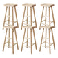 Modern Armless Solid Wood Bar Stool Indoor Backless Contoured Seat Stool