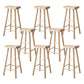 Modern Armless Solid Wood Bar Stool Indoor Backless Contoured Seat Stool