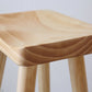 Modern Armless Solid Wood Bar Stool Indoor Backless Contoured Seat Stool