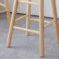 Modern Armless Solid Wood Bar Stool Indoor Backless Contoured Seat Stool