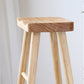 Modern Armless Solid Wood Bar Stool Indoor Backless Contoured Seat Stool
