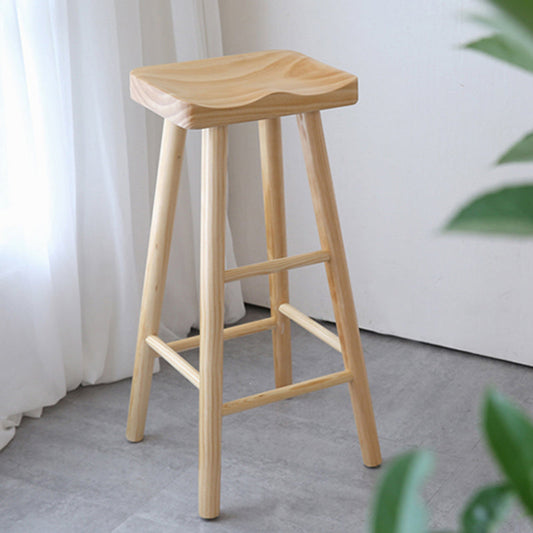 Tabouret de bar à bois massif sans bras moderne