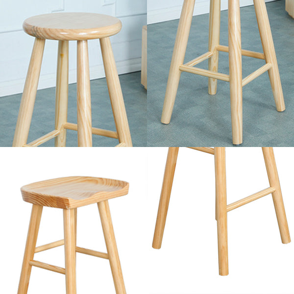 Industrial Solid Wood Bar Stool Backless Counter Stool for Living Room Clearhalo 'Bar Furniture' 'Bar Stools' 'bar_stools' 'furn' 'furn_bar_stools' 'Furniture' 'Kitchen & Dining Furniture' 6579896