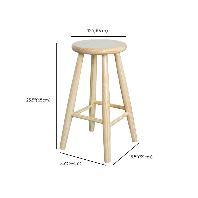 Industrial Solid Wood Bar Stool Backless Counter Stool for Living Room Clearhalo 'Bar Furniture' 'Bar Stools' 'bar_stools' 'furn' 'furn_bar_stools' 'Furniture' 'Kitchen & Dining Furniture' 6579900