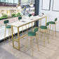 Glam Armless Bar Stool Metal Low Back Barstool with Gold Metal Legs