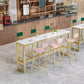 Glam Armless Bar Stool Metal Low Back Barstool with Gold Metal Legs