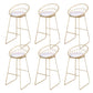 Glam Armless Bar Stool Metal Low Back Barstool with Gold Metal Legs