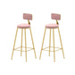 Glam Armless Bar Stool Metal Low Back Barstool with Gold Metal Legs