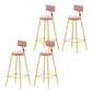 Glam Armless Bar Stool Metal Low Back Barstool with Gold Metal Legs