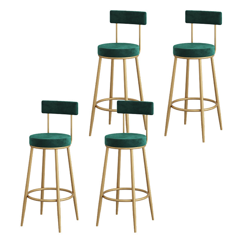 Low Back Metal Barstool Industrial Armless Bar Stool with Footrest