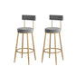 Low Back Metal Barstool Industrial Armless Bar Stool with Footrest