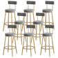 Low Back Metal Barstool Industrial Armless Bar Stool with Footrest