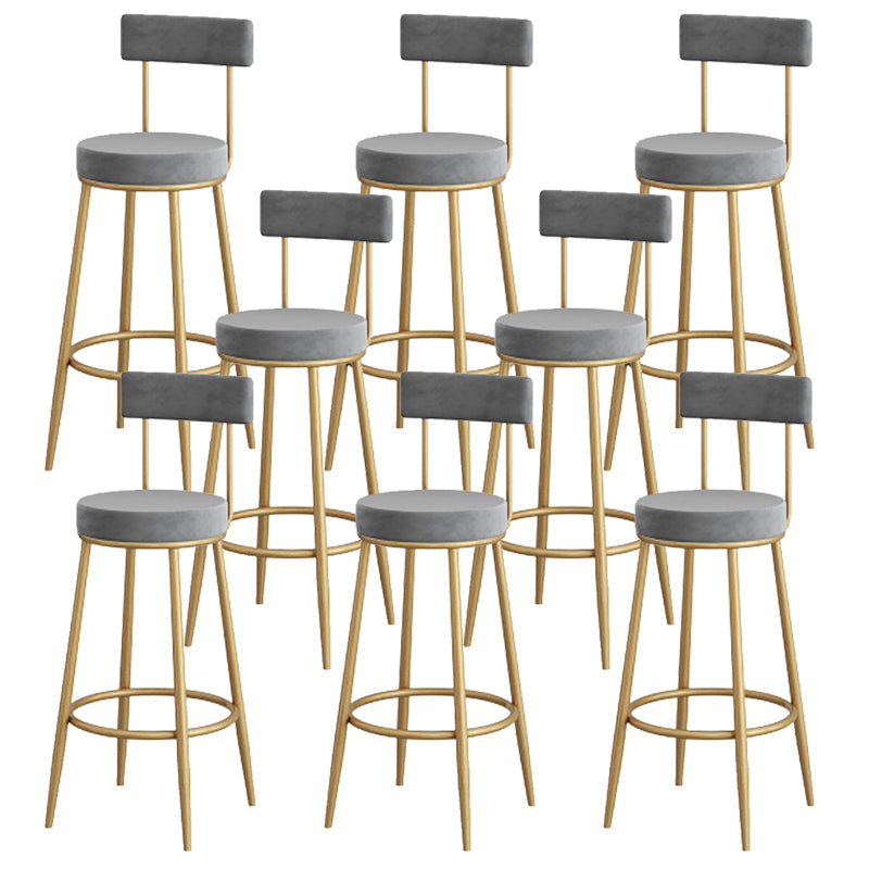 Low Back Metal Barstool Industrial Armless Bar Stool with Footrest