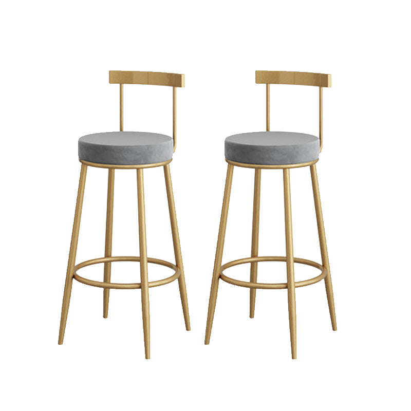 Low Back Metal Barstool Industrial Armless Bar Stool with Footrest