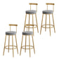 Low Back Metal Barstool Industrial Armless Bar Stool with Footrest