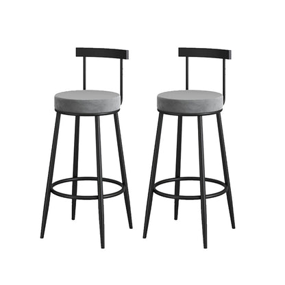 Low Back Metal Barstool Industrial Armless Bar Stool with Footrest