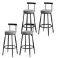 Low Back Metal Barstool Industrial Armless Bar Stool with Footrest