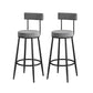 Low Back Metal Barstool Industrial Armless Bar Stool with Footrest