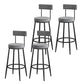 Low Back Metal Barstool Industrial Armless Bar Stool with Footrest