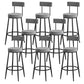 Low Back Metal Barstool Industrial Armless Bar Stool with Footrest