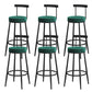 Low Back Metal Barstool Industrial Armless Bar Stool with Footrest