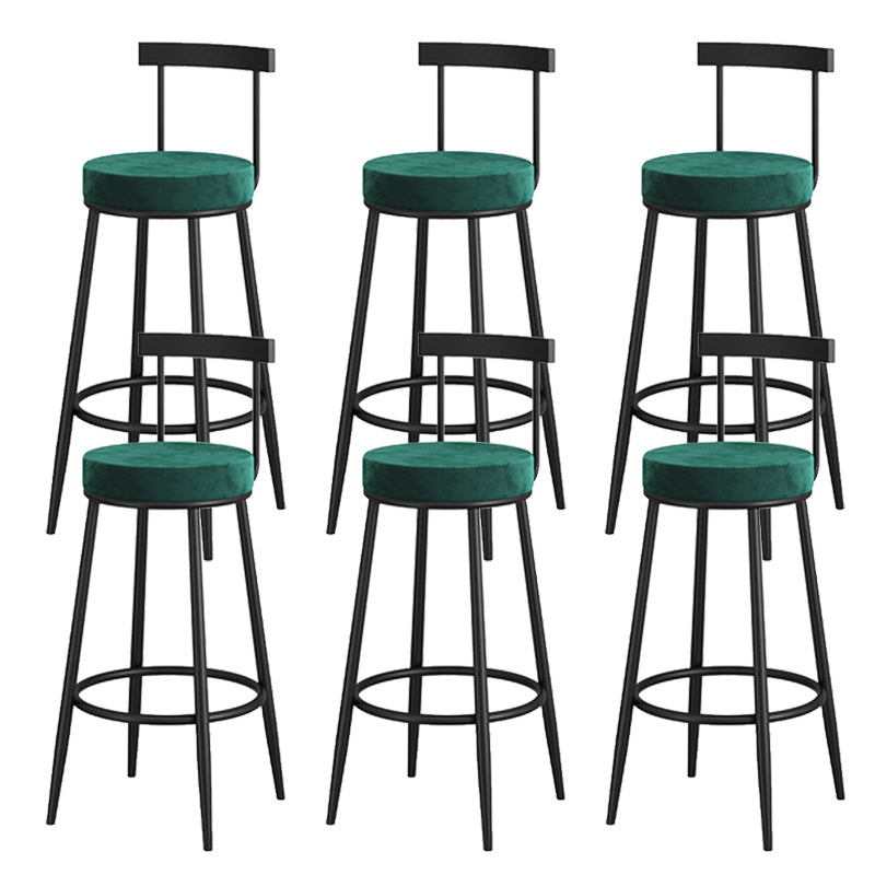 Low Back Metal Barstool Industrial Armless Bar Stool with Footrest