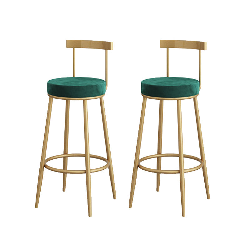 Low Back Metal Barstool Industrial Armless Bar Stool with Footrest