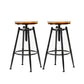 Industrial Solid Wood Dining Stool Adjustable Height Bar Stool with Footrest